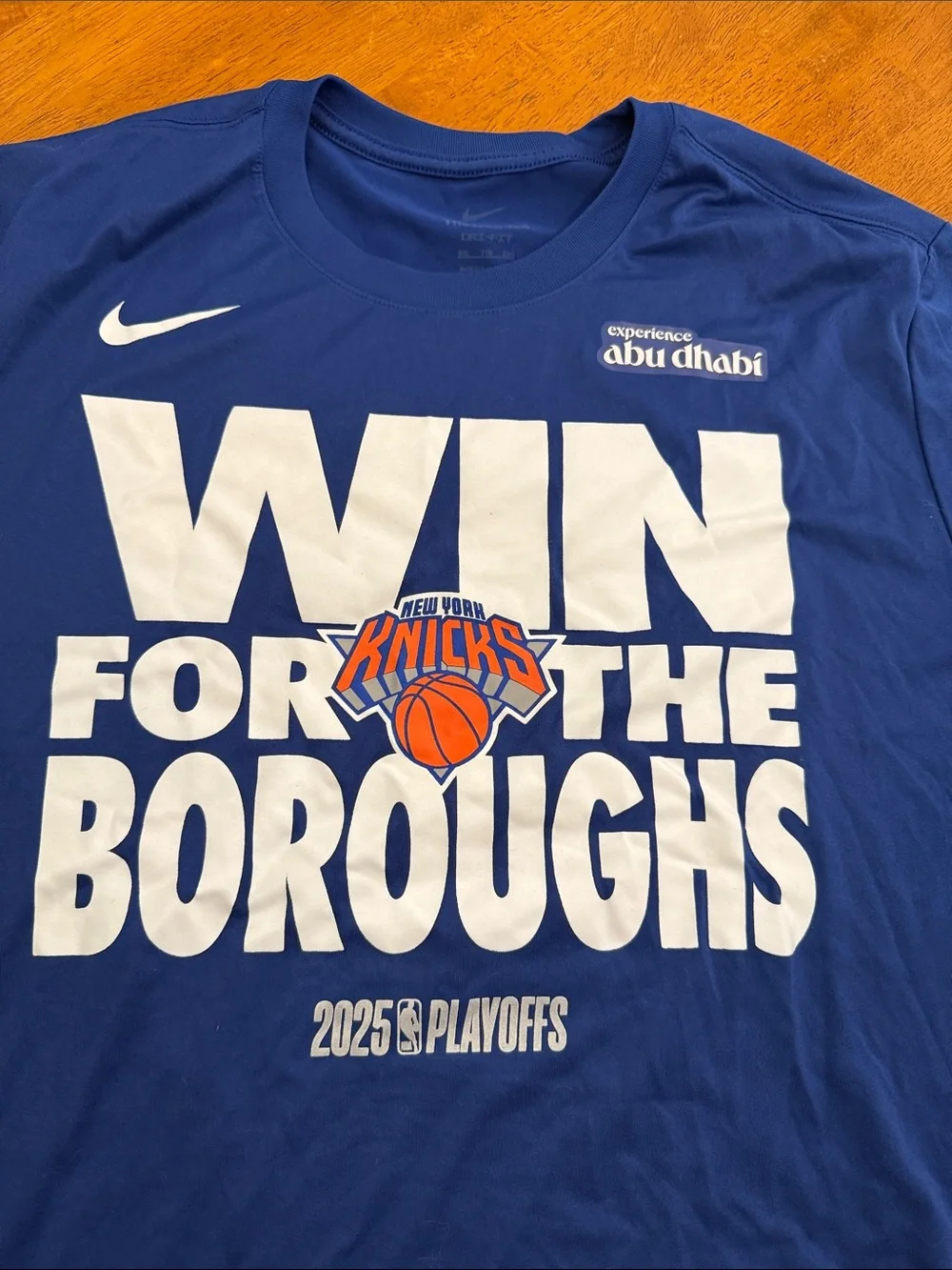 Nike Blue 'Win for the Boroughs' Knicks Playoffs T-Shirt xxl